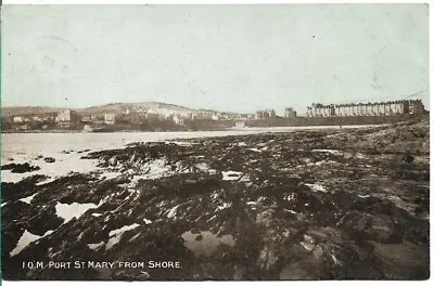 Unusual Old Postcard - View From Shore - Port St. Mary - Isle Of Man 1905 • £1.89