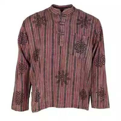 Men's Hand Printed Striped Kurta Shirt • £20.99