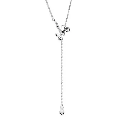 Authentic PANDORA Dreamy Dragonfly Necklace Sterling Silver 397104CZ-65 • $65.41