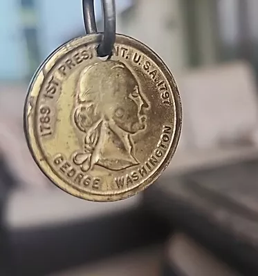 Vintage George Washington Commemorative Pendant Keychain Medal 1st President • $10