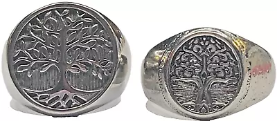 Nordic Yggdrasil Norse Viking Tree Of Life Signet Stainless Steel Ring Lot Of 2 • $29.95