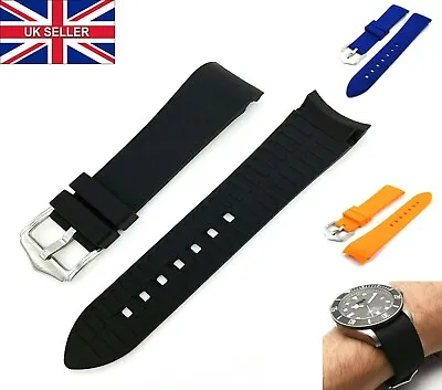 £8.99 • Buy Curved Arc End Waterproof Silicone Rubber Diver Watch Strap Band 18mm 20mm 22mm 
