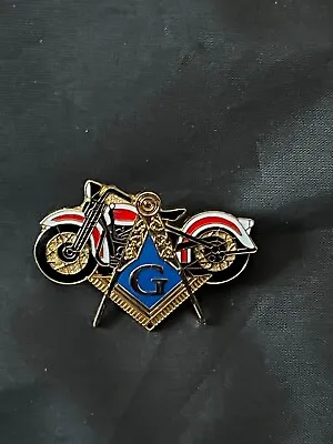 Square Compass Lapel Tac Pin Motorcycle Masonic Freemason Fraternity NEW! • $9.95