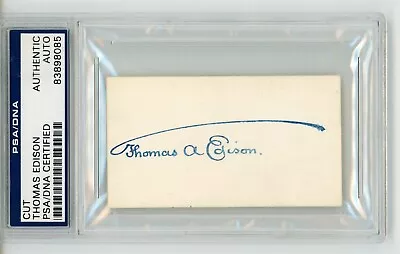 Thomas Edison ~ Signed Autographed Pre-1900 Blue Ink Signature ~ PSA DNA Encased • $3495