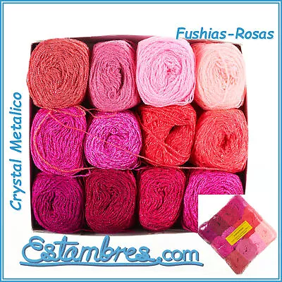 CRYSTAL Metallic [12 Pack X 15grs] - La Pantera Rosa | Fine Thread For Crafts • $8.95