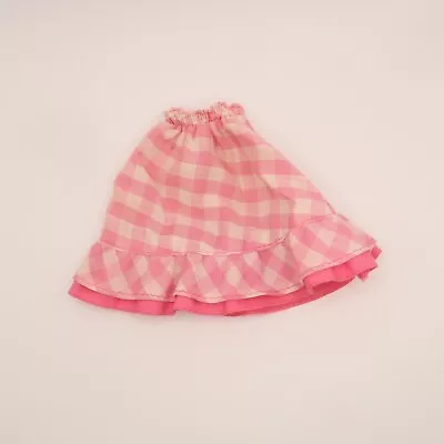 Vintage Barbie Clothes Pink & White Checked Skirt My First Barbie 1982 Outfit • $12.55