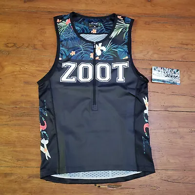 ZOOT Mens Medium LTD Tri Tank Triathlon Top Compression Shirt Floral 83 M • $44.95
