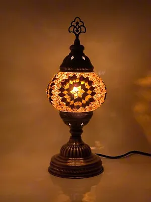 £22.49 • Buy Turkish Moroccan Lamp Tiffany Glass Colourful Desk Table Lamp - UK Certified