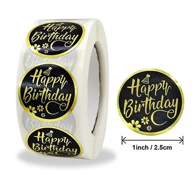 Happy Birthday Greeting Stickers Labels For Cards Envelopes Gifts Party Decor. • £1.99