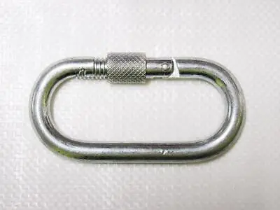 Oval Carabiner Clip Snap Hook 10MM (Spring Loaded Nickel Plated Carbine Locking) • £4.75