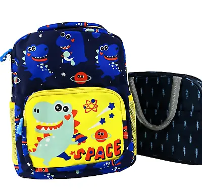 Childrens Backpack Space Dinasour PreSchool Toddler 12 In W/ Lunchbag New • $12.48