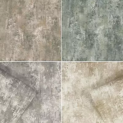 Muriva Cove Wallpaper Distressed Concrete Metallic Textured Industrial Stone • £2.99