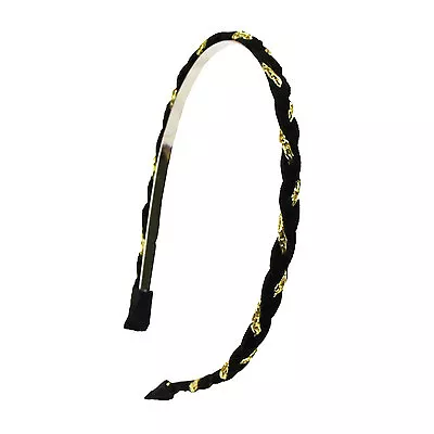 Faux Leather Braided Gold Chain Headband Hairband For Women Girls • $6.99