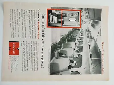 Monsanto 1956 Polyester Resin Plastic Aircraft Seats Vintage Magazine Print Ad • $7.99