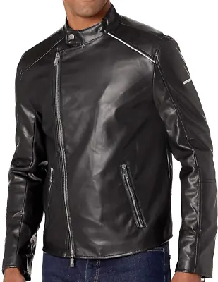 Armani Exchange A/X Men's Asymetric Faux Leather Jacket- Black- Size: XL- New • $225