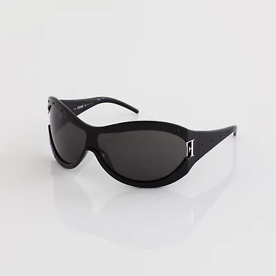 £289.39 • Buy New Gianfranco Ferre GFF Wraparound Shield Sunglasses GF 80202 Black W/ Crystals