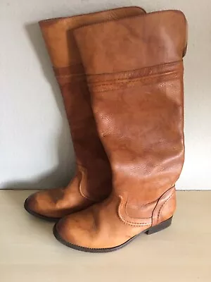 Frye Melissa Tan Trapunto Equestrian Riding Boots Size 7 • $85