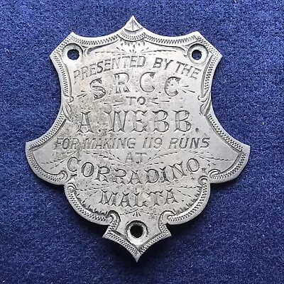 Malta: 19th C. Corradino Prison Silver Running Award / Plaque To A. Webb • $32.77