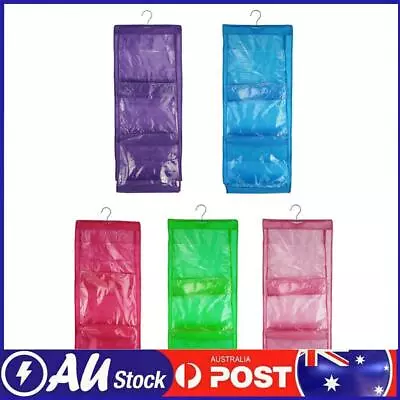 Transparent 6 Pocket Handbag Hanging Storage Bag Dust-proof Pouch Organizer • $10.09