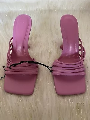 $49.99 • Buy New ZARA HIGH HEELED STRAPPY SANDALS PINK USA 7 EU 38