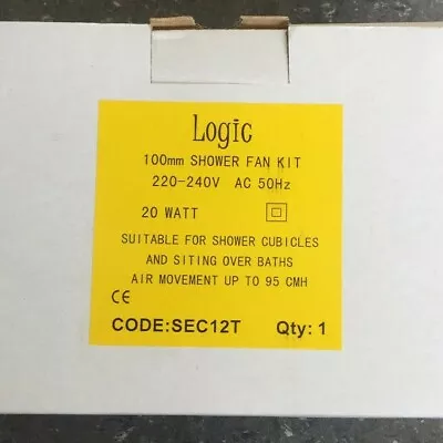 Logic- Sec12t (4  Inline Shower Fan Kit With Timer) • £19.99