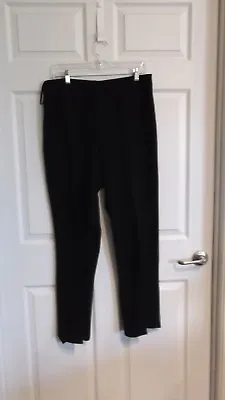 EUC Amanda Smith Womens 12 Black Dress Pants Flat Front Fully Lined Waist 34 - • $19.22