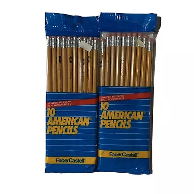 2 Sealed Vtg FABER CASTELL No 2 Yellow American Pencils USA Made NEW Unused LB • $7.99