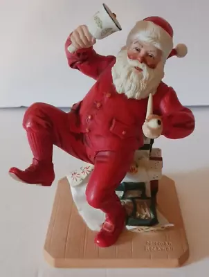Norman Rockwell “ Ringing In Good Cheer” Santa Figurine 1981 Christmas • $14.99