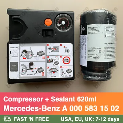Mercedes-Benz Air Tire Pump Compressor A0005831502 TIREFIT + Sealant 620ml • $168.93