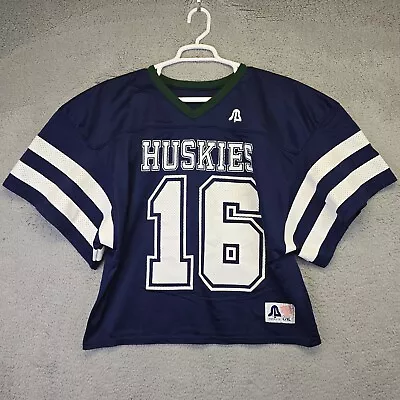 Vtg 80s 90s CONNECTICUT UCONN HUSKIES College #16 FOOTBALL JERSEY Shirt Adult L  • $39.98