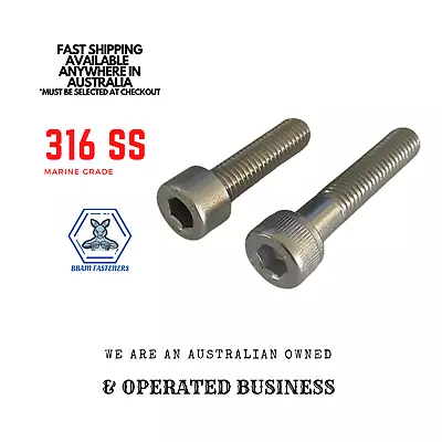 M3 M4 M5 M6 M8 Screw S Bolts Socket Head Cap Head Hex Stainless Steel A4 G316 • $21