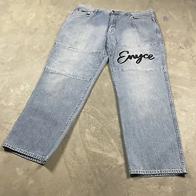 ENYCE Vintage Wide Leg Jeans Y2K 44x32 Men’s Baggy Skater 90s 00s Raver Logo • $39.99