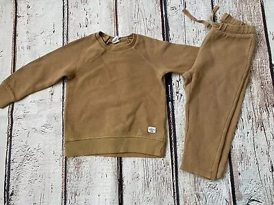 H&M Baby Boys Brown Tan Tracksuit Outfit Set Age 1.5-2 Years • £0.99