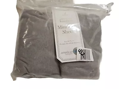 American Baby Company Fitted Mini Crib Sheets Gray 2 Pack 24  X 38   • $12.99