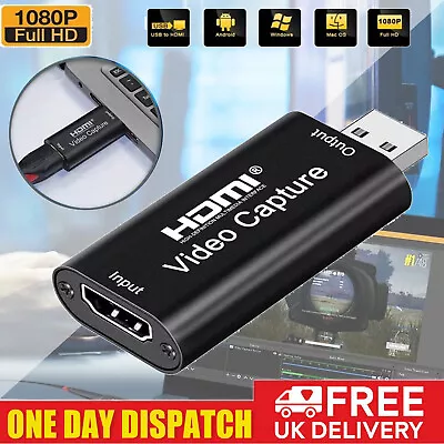 4K 1080p HD HDMI To USB2.0 Video Audio Capture Card Recorder For Windows Android • £7.29