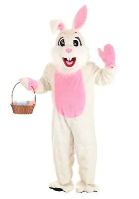 Adult Easter Bunny Mascot Pink White Rabbit Costume SIZE STANDARD (Used) • $119.99