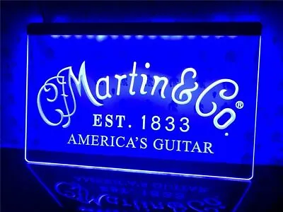 Martin Guitars Acoustic Music Led Neon Light Sign Bar Pub Man Cave Decor Gift • $45.96