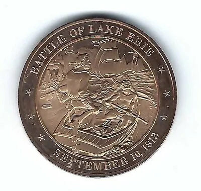 1813 Naval Battle Of Lake Erie Ohio U.s. Navy Admiral Perry Bronze Coin Medal • $7