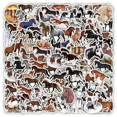 Horse Realistic Self Adhesive Stickers X 10 (D7-3) • £2.55