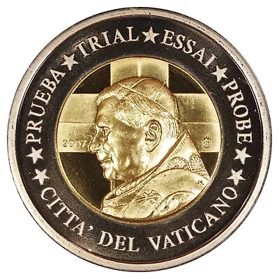 Vatican Medal 2 Pattern Coin Non Official Specimen Benoit XVI Bi-Metal • $19.05