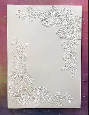 3 X Lace Flower Embossed Greeting Cards + 3 Envelopes 5”x7” Birthday Wedding • £2.40