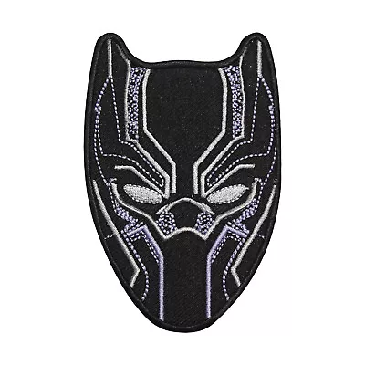 Black Panther Face Superhero Logo Patch Iron On Sew On Badge Embroidered Patch  • £2.49