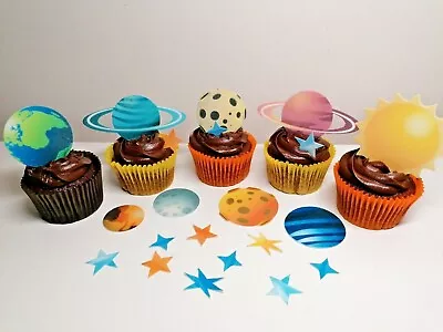 Precut Edible Planets And Stars-birthday Cake Decorating Topper. Wafer Paper • £7.50