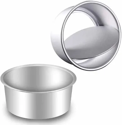 2 Pack 6 Inch Cake Tin Non-Stick Deep Aluminum Round Cake Deep Baking Tin With  • £11.18