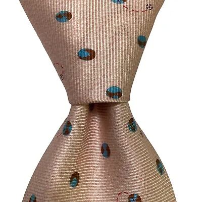 BVLGARI Sevenfold Mens 100% Silk XL Necktie ITALY Luxury Geometric Pink/Blue NEW • $139.99