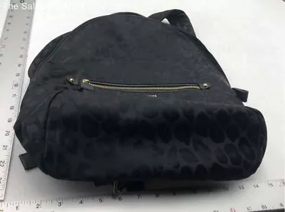 Michael Kors Womens Black Monogram Adjustable Shoulder Strap Zipper Backpack • $7.99