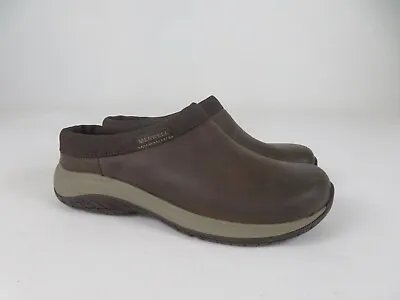 Merrell Encore Nova 5 Womens 7 Wide Shoes Clogs Slip On Brown Leather Casual Moc • $88.95