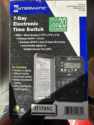 Intermatic Et1705c Electronic Timer7 DaysSpst • $175