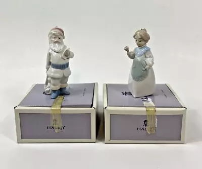 Lladro Santa & Mrs Claus 05842 05939 Christmas Ornament Porcelain W Box Spain • $74.99