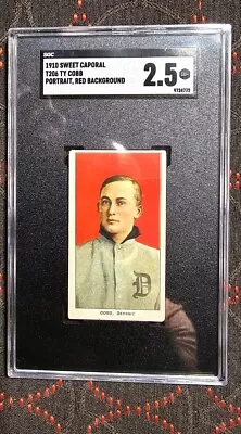 1910 T206 Ty Cobb Red Portrait Sweet Caporal Card  HOF - SGC 2.5 Beautiful Card • $7500